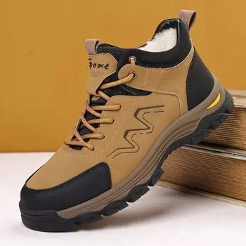 Men s shoes 2024 winter new sports and leisure velvet warm snow shoes high-top men s cotton shoes tide 38