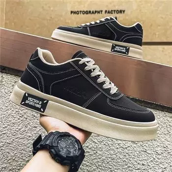 Men s shoes 2025 autumn new low-top board shoes boys breathable and versatile student casual shoes men s soft-soled work shoes 39 чёрный