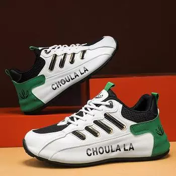 Men s shoes 2025 autumn new men s Guochao sports shoes bag bottom breathable versatile running shoes sports casual shoes men 39 бежевый