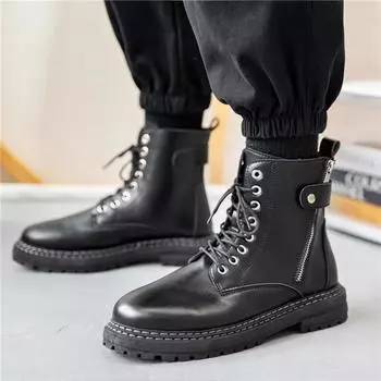 Men s shoes 2025 autumn new trend high-top Martin boots men s casual British retro tooling boots locomotive boots tide 39
