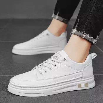 Men s shoes 2025 four seasons new fashion trend little white board shoes Korean version versatile wear-resistant casual shoes lightweight skat 39