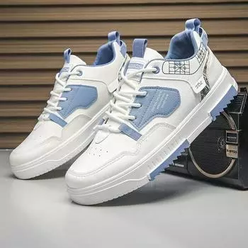 Men s shoes 2025 four seasons new low-top trendy youth white shoes Korean version fashionable versatile wear-resistant casual board shoes 39