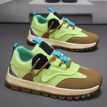 Men s shoes 2025 new autumn and spring fashion versatile thick sole wear-resistant youth sports leisure black dad fashion sneakers 39 standard sneaker size чёрный