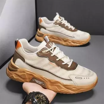 Men s shoes 2025 new autumn and spring casual fashion sports versatile thick sole wear-resistant dad shoes 39 standard sneaker size бежевый