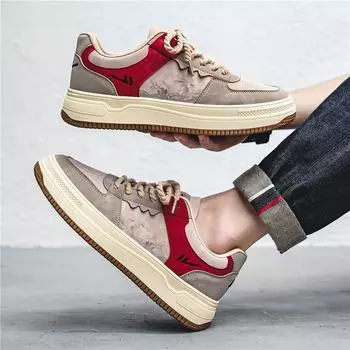 Men s shoes 2025 new autumn breathable men s trend fashion versatile youth sports and leisure board shoes men s trendy shoes 39 хаки
