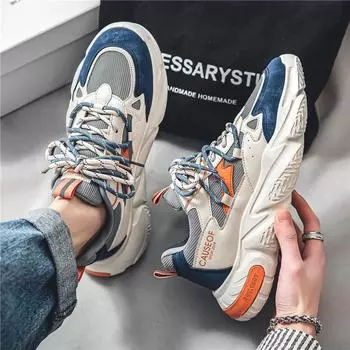 Men s shoes 2025 new autumn mesh spring casual versatile height increase youth sports running trend dad shoes 39