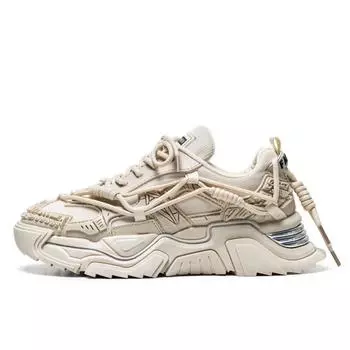 Men s shoes 2025 new autumn versatile thick sole casual sports shoes, men s Hong Kong style niche sports dad trendy sneakers 39 бежевый