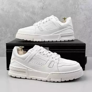 Men s shoes 2025 new casual board shoes spring and autumn breathable trend versatile thick sole inner height increase mesh sports trend shoes 39