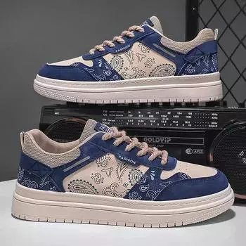 Men s shoes 2025 new spring and autumn season breathable versatile casual trendy shoes men s work lightweight sports board shoes 39 синий