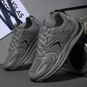 Men s shoes 2025 new spring breathable mesh mesh shoes versatile student casual board shoes soft-soled sports little white tide shoes 39