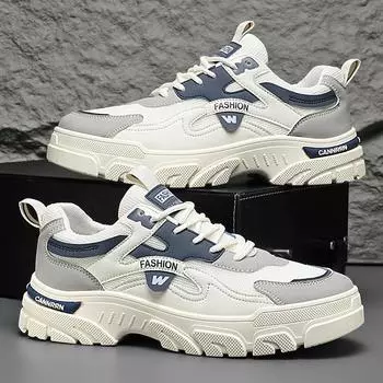 Men s shoes 2025 new spring breathable mesh versatile student platform heightening casual shoes men s tooling dad shoes 39