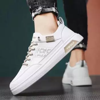 Men s shoes 2025 new spring breathable little white shoes Korean version trend one pedal comfortable breathable sports and leisure shoes 39