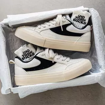 Men s shoes 2025 new spring breathable trend versatile mesh sports and leisure students platform white breadboard shoes 39 бежевый