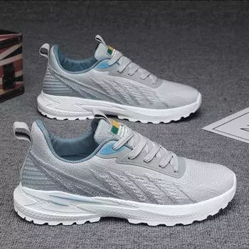 Men s shoes 2025 new spring fly-woven lightweight soft-soled running shoes youth sports and leisure winter dad shoes 39
