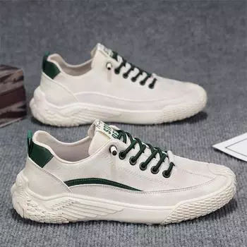 Men s shoes 2025 new spring leather soft sole non-slip convenient lazy casual shoes teenagers one-pedal sports shoes 39 белый