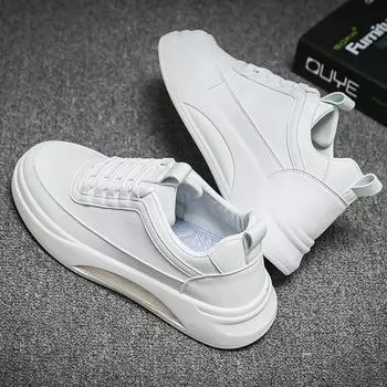 Men s shoes 2025 new spring men s shoes platform-soled versatile sports board shoes men s casual student air cushion small white tide shoes 39