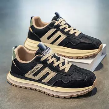 Men s shoes 2025 new spring mesh deodorant trend versatile sports running casual shoes platform wear-resistant dad shoes 39