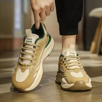 Men s shoes 2025 new spring outdoor sports shoes trendy versatile retro dad shoes platform casual shoes men s 39 коричневый