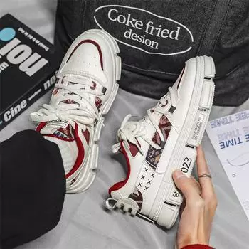 Men s shoes 2025 new spring student trend versatile explosion thick-soled wear-resistant sports and leisure shoes men s dad shoes 39