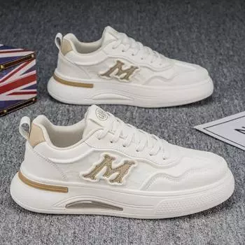 Men s shoes 2025 new spring student trend versatile sports casual versatile Internet celebrity popular men s white board shoes 39