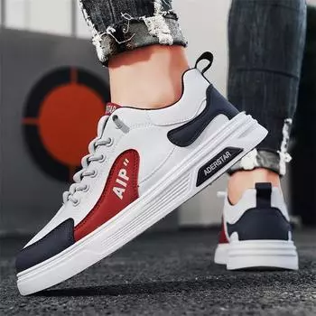 Men s shoes 2025 new spring trend one-pedal versatile casual board shoes men s leather soft-soled sports white shoes 39