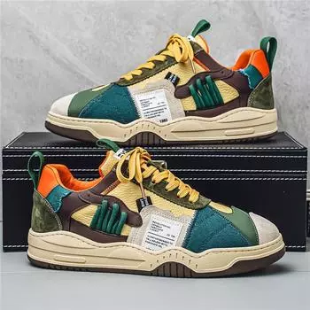Men s shoes 2025 new spring viral trends versatile sports and leisure Korean version color matching non-slip Forrest Gump shoes tide board shoes 39