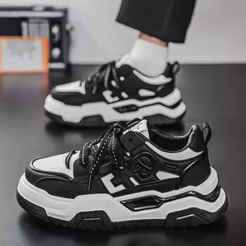 Men s shoes 2025 new summer breathable high-end trend versatile breadboard shoes sports and leisure height-increasing white shoes 39