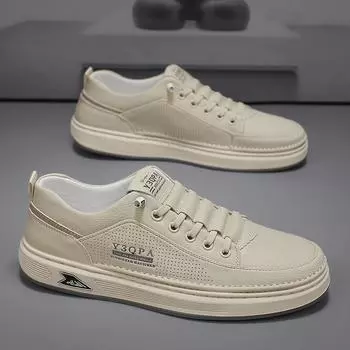 Men s shoes 2025 new summer breathable sports soft-soled casual shoes versatile flat shoes retro trend white tide shoes 39 белый