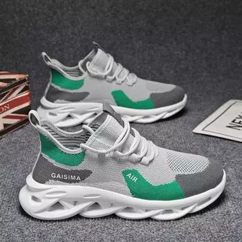 Men s shoes 2025 new summer breathable thin fly-woven mesh shoes men s mesh casual running sports trendy shoes 39