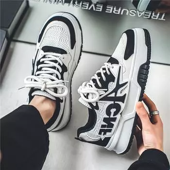 Men s shoes 2025 new summer breathable trend sports and leisure thick-soled heightening board shoes flat-soled students personalized trendy shoes 39
