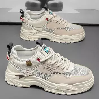 Men s shoes 2025 new summer mesh breathable thin hollow deodorant mesh shoes sports and leisure men s tooling board shoes 39