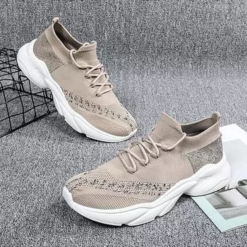 Men s shoes 2025 new summer small size 37 fly-woven mesh shoes 38 running sports shoes couple pair of socks shoes 36 фиолетовый