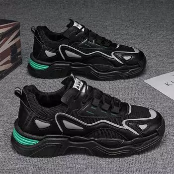 Men s shoes 2025 new trend autumn breathable sports casual shoes running versatile student mesh heightening dad shoes 39
