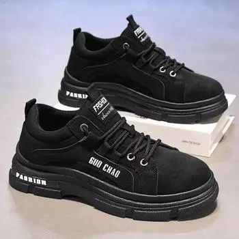Men s Shoes 2025 Spring and Autumn Work Site Labor protection Shoes Work Work Non-slip Wear-resistant Casual Board Shoes 40 чёрный