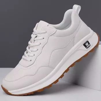 Men s shoes 2025 spring and summer new high-end casual single shoes versatile platform trend white shoes outdoor sports shoes men 38