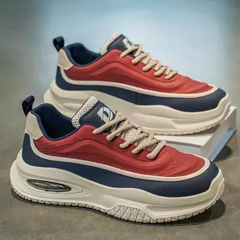 Men s shoes 2025 spring new breathable sports shoes men s trend versatile thick sole height increase running casual dad shoes 39