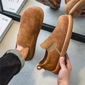 Men s shoes 2025 spring new daily park walking comfortable casual trendy shoes men s simple one-pedal lazy shoes 39 верблюд