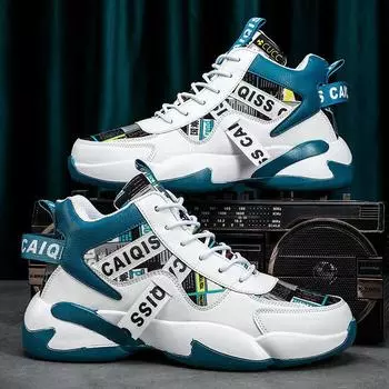 Men s shoes 2025 spring new Guochao students inner height increase couple basketball shoes leisure sports running dad tide shoes 36