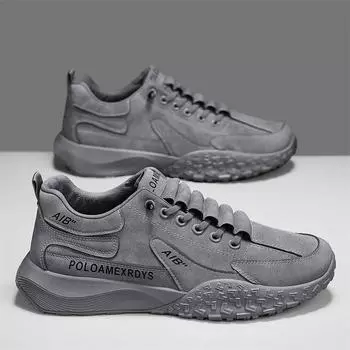 Men s shoes 2025 spring new lazy one-pedal light thick-soled retro work labor insurance sports leisure dad shoes 39 серый