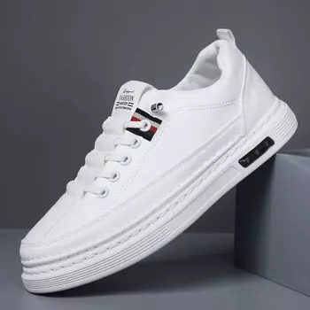 Men s shoes 2025 spring new little white shoes men s casual shoes versatile sports trendy shoes soft sole breathable leather shoes men s shoes 39