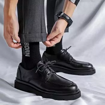 Men s shoes 2025 spring new low-top big-head tooling Martin shoes men s versatile British casual shoes 86226-R 38 чёрный