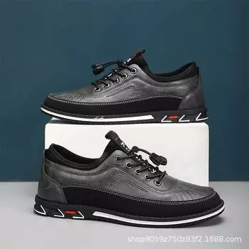 Men s shoes 2025 spring new men s daily versatile casual shoes soft leather soft leather shoes men s genuine leather overshoes 39 чёрный