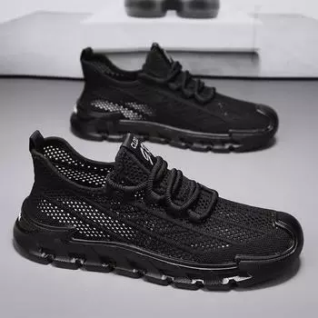 Men s shoes 2025 spring new men s sports and leisure versatile thick-soled breathable mesh youth explosive fly-woven shoes 39 хаки