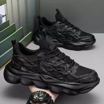 Men s shoes 2025 spring new natal year red casual sports running shoes teenagers winter height increase dad shoes 36