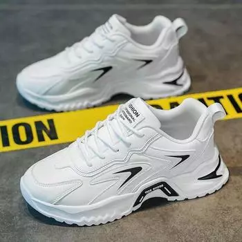 Men s shoes 2025 spring new trend youth athleisure versatile increase ins white daddy tide shoes 39