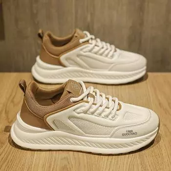 Men s shoes 2025 spring new versatile mesh breathable sports shoes men s fashion trend casual non-slip running shoes 39