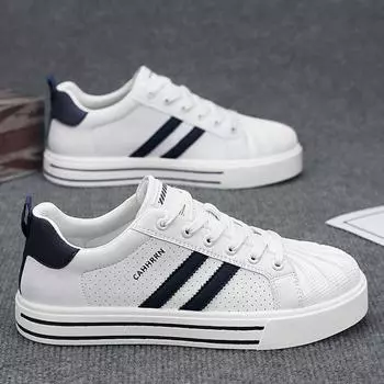 Men s shoes 2025 spring new versatile little white shoes sports and leisure shell flat spring board shoes fashion breathable shoes 39