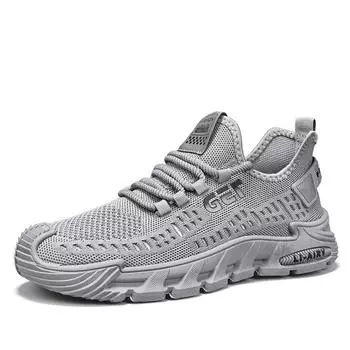 Men s shoes 2025 spring thin mesh perforated soft sole shock-absorbing sports shoes, men s outdoor travel comfortable leisure shoes 39 бежевый