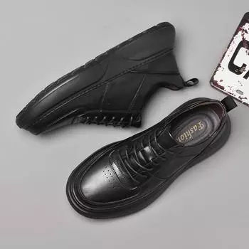 Men s shoes 2025 summer new European station light luxury leather large size platform shoes men s outdoor trendy sports shoes 38