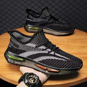 Men s shoes 2025 summer new fly-woven breathable non-slip casual shoes versatile fashion sports shoes mesh dad trendy shoes 39